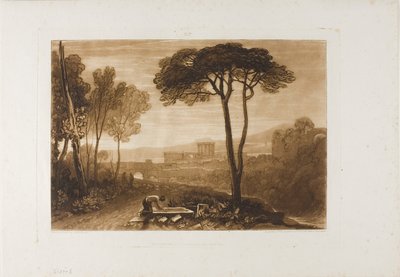 Jelenet a Társakban, 38. lemez a Tanulmányok Könyvéből alkotó: Joseph Mallord William Turner