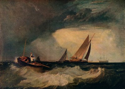 Shoeburyness Fisherman, aki üdvözli a Whitstable Hoyt, más néven The Pilot Boat és The Red Cap, c1809 alkotó: Joseph Mallord William Turner