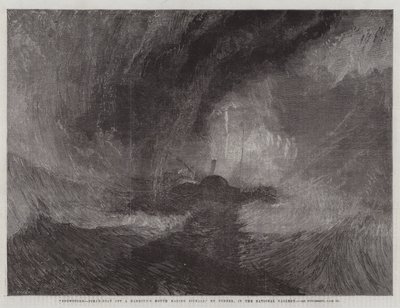 Hóvihar, gőzhajó a kikötő szájából, jeleket ad a Nemzeti Galériában alkotó: Joseph Mallord William Turner