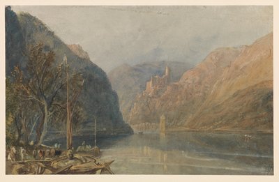 St Goarshausen és Katz-kastély, 1817 alkotó: Joseph Mallord William Turner