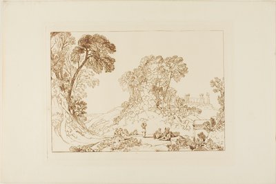 Jupiter temploma Aegina szigetén, 77. tábla a Liber Studiorumból alkotó: Joseph Mallord William Turner