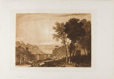 A híd és a kecskék, 43-as lemez a LIber Studiorumtól alkotó: Joseph Mallord William Turner