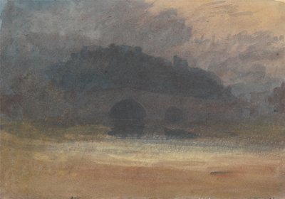 A Rye-folyó feletti híd Helmsleyben, a háttérben a kastéllyal alkotó: Joseph Mallord William Turner