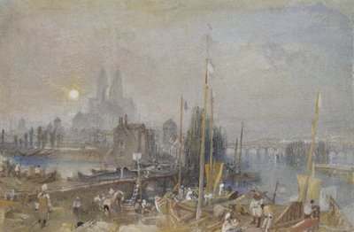 A Loire- és Cher-csatorna, Tours közelében, kb. 1830 (akvarell testfestékkel, tollal és barna tintával) alkotó: Joseph Mallord William Turner