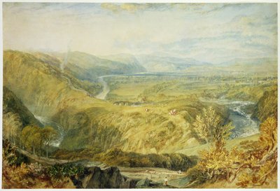 The Crook of Lune, a Hornby-kastély felé néz, 1816-18 (grafit, wc, testszín és kréta papíron) alkotó: Joseph Mallord William Turner
