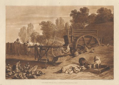 A gazdasági udvar a kakassal alkotó: Joseph Mallord William Turner