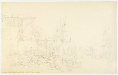 „The Hurries”, szénhajók berakodása, North Shields, 1795 körül (grafit papíron) alkotó: Joseph Mallord William Turner