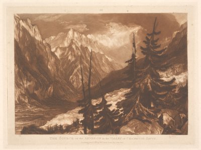 Az Arveron forrása a chamonix-i völgyben, Savoyában alkotó: Joseph Mallord William Turner