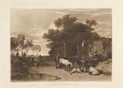 The Straw Yard Liber Studiorum, II. rész, 7. lemez, 1808. február 20. alkotó: Joseph Mallord William Turner