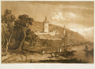 Thun városa, a „Liber Studiorum”-ból, Thomas Hodgetts vésette, 1816 alkotó: Joseph Mallord William Turner