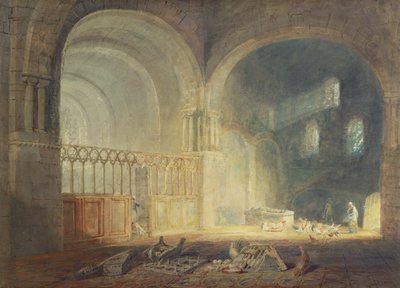 Az Ewenny Priory kereszthajója, Glamorganshire, 1797 körül (akvarell ceruzával, papírra festve) alkotó: Joseph Mallord William Turner