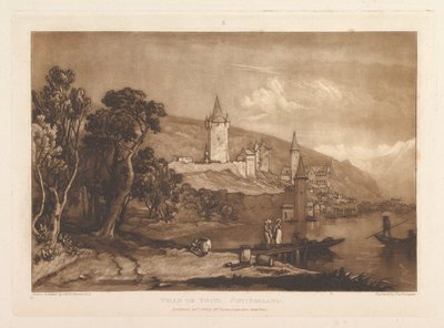 Ville de Thun, Svájc Liber Studiorum, XII. rész, 59. tábla, 1816. január 1. alkotó: Joseph Mallord William Turner