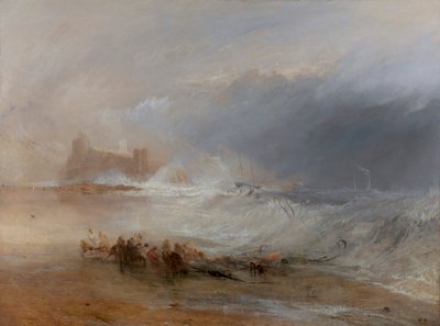 Pancsertörők -- Northumberland partvidéke, gőzhajóval segíti a part menti hajót alkotó: Joseph Mallord William Turner