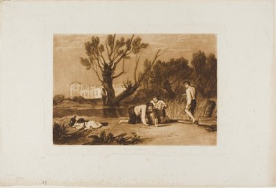Fiatal horgászok, 32-es lemez a Liber Studiorumtól alkotó: Joseph Mallord William Turner