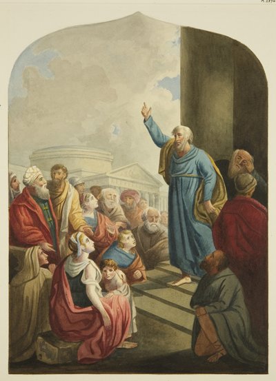 Oltárkép a Szent Pál templomban (ceruza és akvarell papíron) alkotó: Joseph Manning