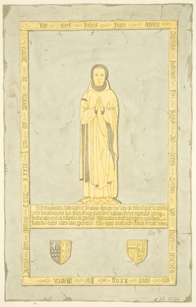 Sir John Inyn sárgaréz a St Mary Redcliffe-ben (akvarell papíron) alkotó: Joseph Manning
