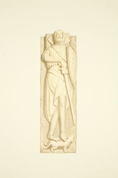 Robert de Berkeley képmása a St Mary Redcliffe-ben (akvarell papíron) alkotó: Joseph Manning