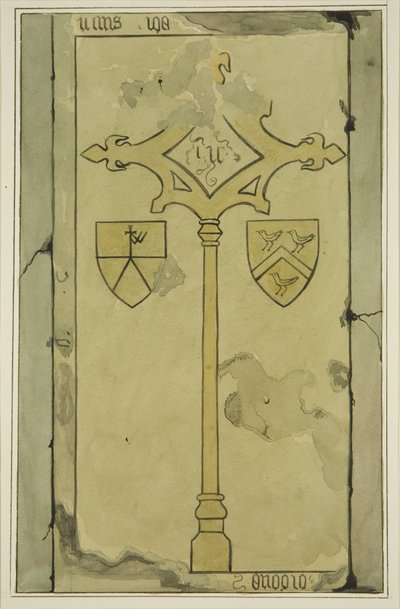 Sírkő a templomi templomban (akvarell papíron) alkotó: Joseph Manning