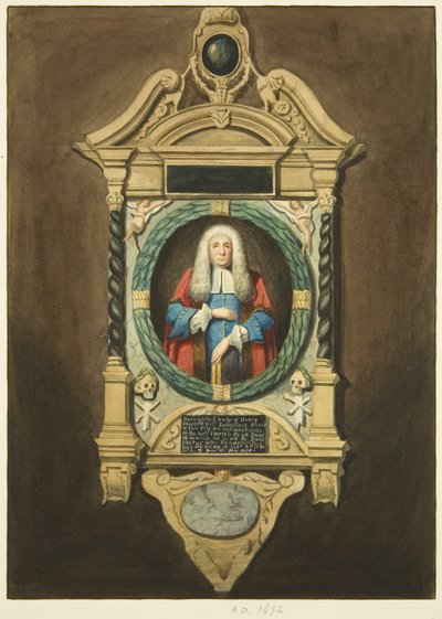 Henry Merrett emlékműve a Szent Fülöpben (akvarell, papír) alkotó: Joseph Manning