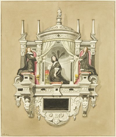 Mrs. Baynton emlékműve a Szent Márk-templomban (akvarell, papír) alkotó: Joseph Manning