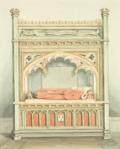 William Canynges emlékműve a St Mary Redcliffe-ben (akvarell papíron) alkotó: Joseph Manning