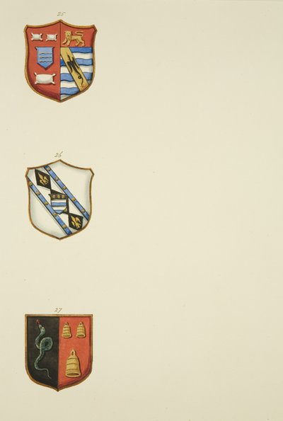 Monumentális címerek a Szent Ágoston-templomban (akvarell, papír) alkotó: Joseph Manning