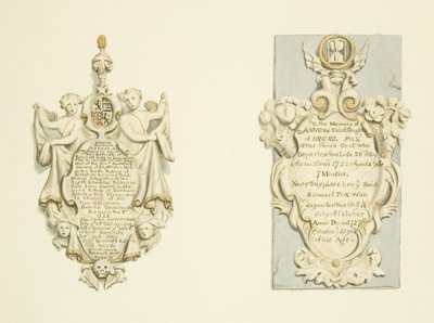 Emlékművek a Szent Fülöpben (ceruza és akvarell papíron) alkotó: Joseph Manning