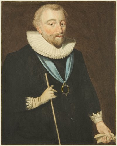 Richard Weston, Portland grófjának portréja a tanácsházban (ceruza és akvarell papíron) alkotó: Joseph Manning