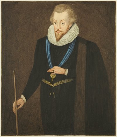 Robert Cecil, Salisbury grófjának portréja a tanácsházban (akvarell papíron) alkotó: Joseph Manning