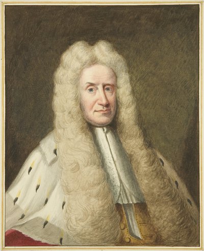 Sir Michael Forster portréja a Queen Square kastélyában (akvarell papíron) alkotó: Joseph Manning