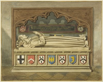 Walter Frampton sírja a Szent János-templomban (akvarell papíron) alkotó: Joseph Manning