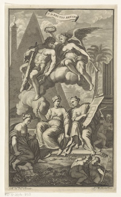 Herkulest Victoria koronázta meg CD. Bruyns Reysen (cím az objektumon) Címlap ehhez: Cornelis de Bruyn, Reizen, 1698 alkotó: Joseph Mulder