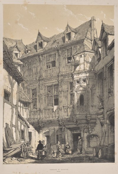 A középkori építészet: Abbaye St. Amand, Rouen alkotó: Joseph Nash