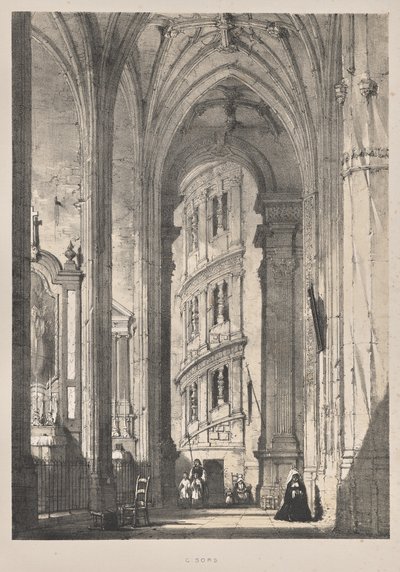 Középkori építészet: Szent Gisors templom, belső alkotó: Joseph Nash