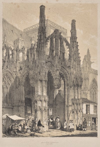 A középkori építészet: Louviers, Normandia, South Porch alkotó: Joseph Nash