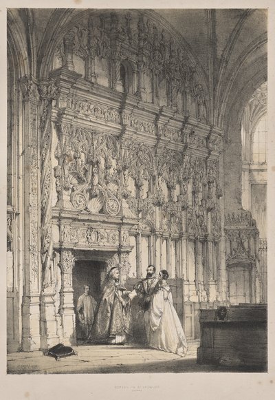 A középkor építészete: Screen in St. Jacques, Dieppe alkotó: Joseph Nash