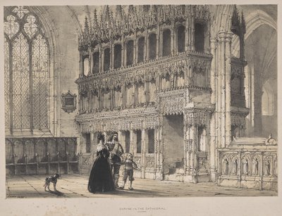 A középkori építészet: St. Fridswode kegyhely, katedrális, Oxford alkotó: Joseph Nash