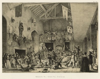 Bankettterem, Haddon Hall, Derbyshire alkotó: Joseph Nash