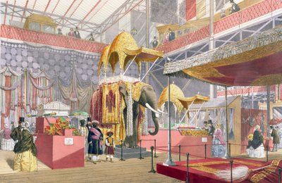 Crystal Palace, az indiai udvar, pub. szerző: Dickinson Bros. (színes litho) alkotó: Joseph Nash