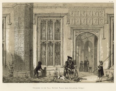 A csarnok bejárata, Sutton Place, Guildford közelében, Surrey államban alkotó: Joseph Nash