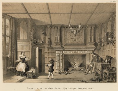 Kandalló a Gate-House-ban, Kenilworth, Warwickshire alkotó: Joseph Nash