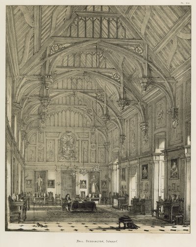 Hall, Beddington, Surrey alkotó: Joseph Nash