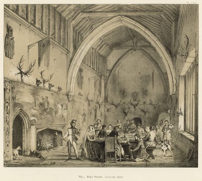 Hall, Moat House, Ightham, Kent alkotó: Joseph Nash