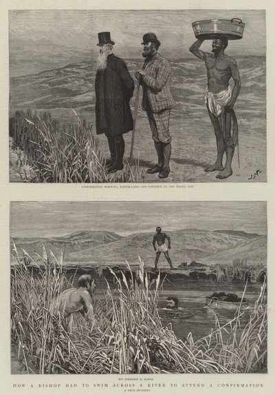 Hogyan kellett egy püspöknek átúsznia a folyón, hogy részt vegyen a bérmáláson alkotó: Joseph Nash