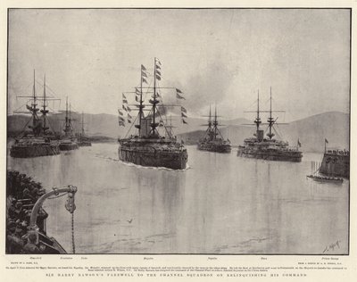 Sir Harry Rawson búcsúja a Channel Squadrontól a parancsnokságának feladásáról alkotó: Joseph Nash
