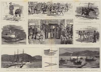 A kínai osztag Port Hamiltonban, Coreában és Port Arthurban, a kínai haditengerészeti állomáson alkotó: Joseph Nash
