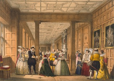 A galéria a Hatfield House-ban, Hertfordshire, pub. 1838. alkotó: Joseph Nash