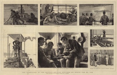 The Rebellion in the Soudan, brit tisztek útban El Tebbe alkotó: Joseph Nash