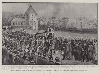 Bismarck herceg és hercegnő földi maradványainak áthelyezése a Friedrichsruh mauzóleumba alkotó: Joseph Nash