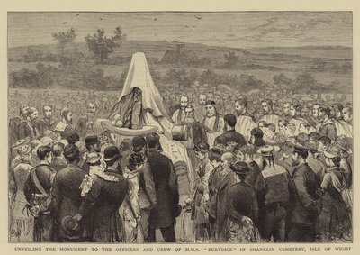 A HMS Eurydice tisztjei és legénysége emlékművének leleplezése a Wight-szigeti Shanklin temetőben alkotó: Joseph Nash